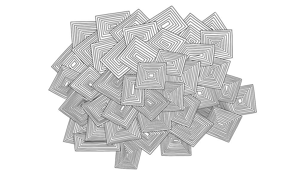 Ejercicios básicos de dibujo, conjunto de líneas para formar cuadros