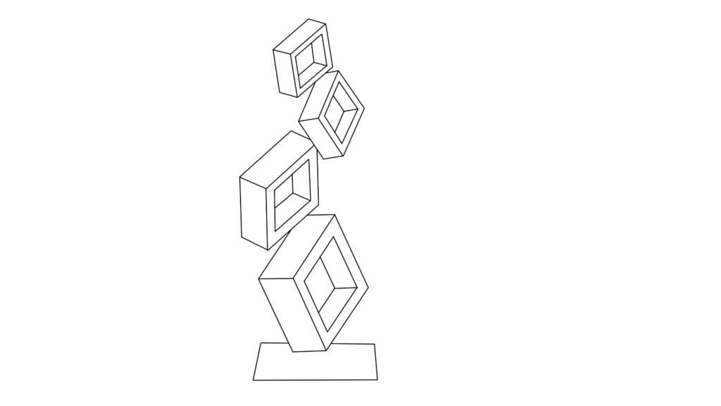 Ejercicios básicos de dibujo. copia básica de cubos